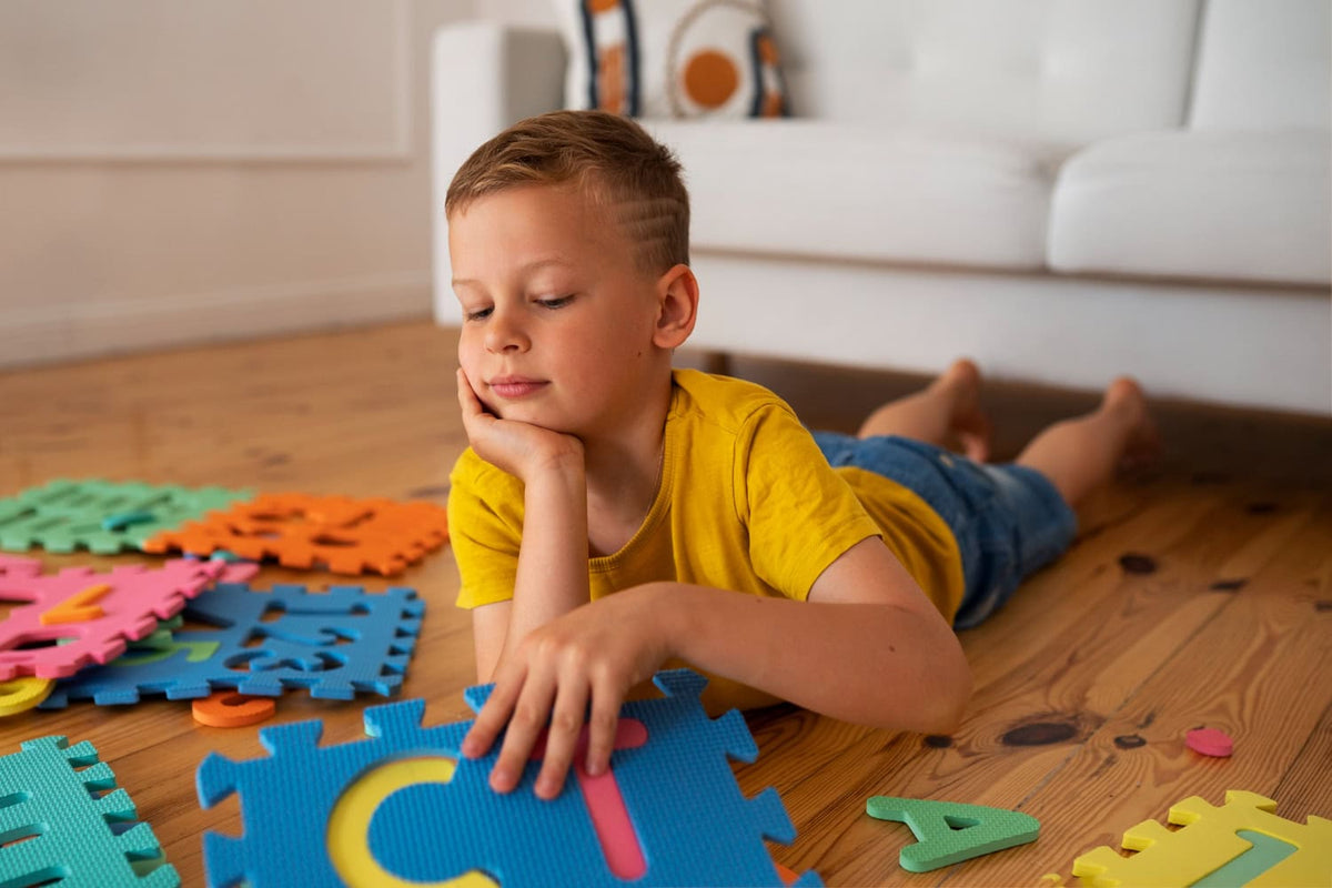 Child experiencing boredom without a screen and using imagination
