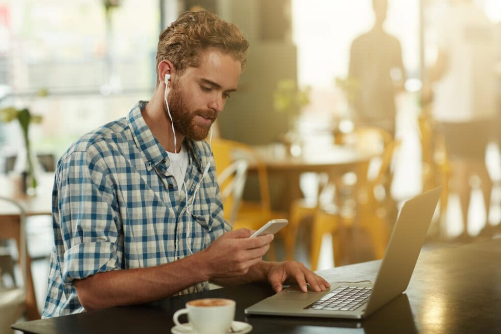 Person working without phone distractions